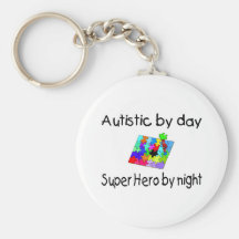 Autiste par le superhéros de jour par nuit porte-clé