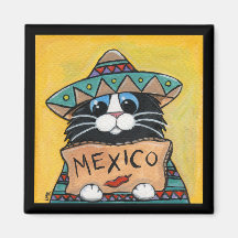 Auto-stoppeur mexicain - aimant de chat