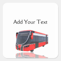 Autobus blanc et noir rouge sur le blanc autocollants