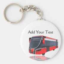 Autobus blanc et noir rouge sur le blanc porte-clef