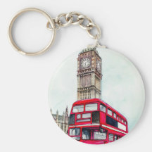 Autobus et Big Ben de Londres Porte-clefs