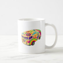 Autobus peint psychédélique coloré mugs