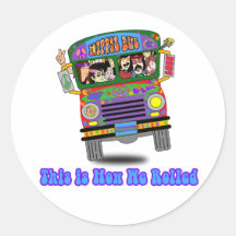 Autobus scolaire hippie autocollants