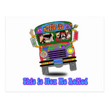 Autobus scolaire hippie cartes postales