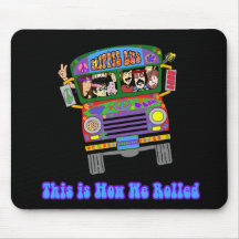 Autobus scolaire hippie tapis de souris