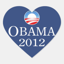Autocollant 2012 de coeur de Barack Obama