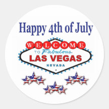 Autocollant 4 juillet heureux de Las Vegas
