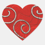 Autocollant argenté rouge de coeur de Deco 2