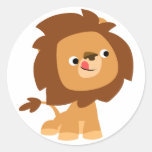 Autocollant avide mignon de lion de bande dessinée autocollants