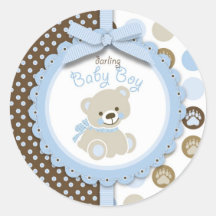 Autocollant bienvenu de garçon d'ours