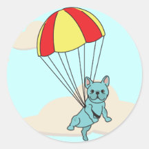 Autocollant bleu d'amusement de parapluie de boule