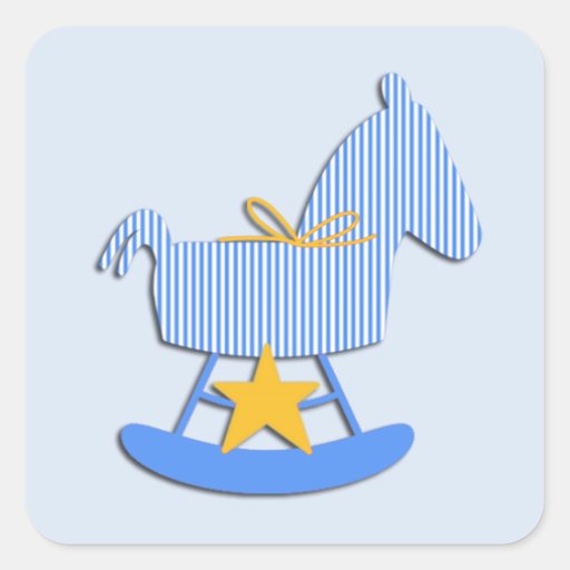 Autocollant bleu de bébé de cheval de basculage