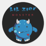 Autocollant (bleu) de monstre de Lil Zier