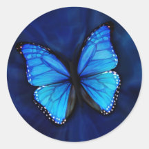 Autocollant bleu de papillon