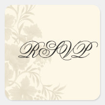 Autocollant carré floral de l'ambassade RSVP