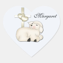 Autocollant chrétien de croix d'agneau