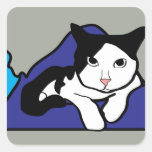 Autocollant curieux de chat