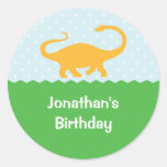 Autocollant d'anniversaire de dinosaure