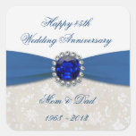 Autocollant d'anniversaire de mariage de damassé q