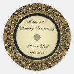 Autocollant d'anniversaire de mariage d'or