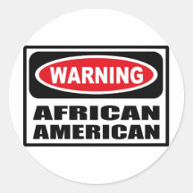 Autocollant d'avertissement d'AFRO-AMÉRICAIN