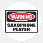 Autocollant d'avertissement de JOUEUR de SAXOPHONE