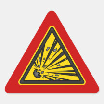 Autocollant d'avertissement explosif