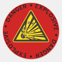 Autocollant d'avertissement explosif rouge