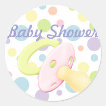 Autocollant de baby shower de tétine et de pois/jo