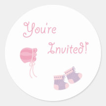 Autocollant de baby shower, fille