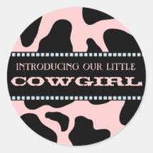 Autocollant de bébé de cow-girl de rose d'impressi