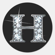Autocollant de Bling de diamant de "H"