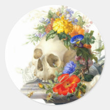 Autocollant de bouquet de crâne de Vanitas