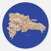 Autocollant de carte de la République Dominicaine