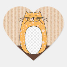 Autocollant "de chat orange"