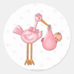 Autocollant de cigogne de fille