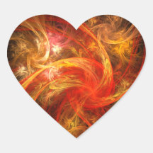 Autocollant de coeur d'art abstrait de tempête de 