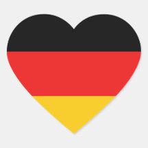 Autocollant de coeur de drapeau de l'Allemagne