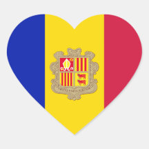 Autocollant de coeur de drapeau de l'Andorre