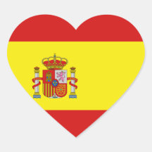 Autocollant de coeur de drapeau de l'Espagne