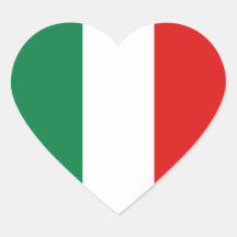 Autocollant de coeur de drapeau de l'Italie