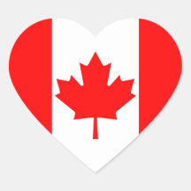 Autocollant de coeur de drapeau du Canada