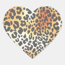 Autocollant de coeur de léopard
