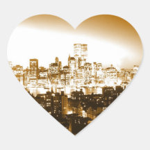 Autocollant de coeur de Manhattan New York