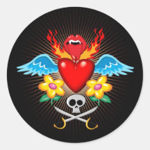 Autocollant de coeur de vampire