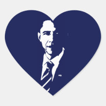 Autocollant de coeur d'ensemble de Barack Obama