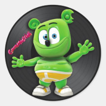 Autocollant de disque vinyle de Gummibär DJ