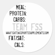 Autocollant de faits de nutrition de FSS d'équipe