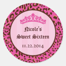 Autocollant de faveur d'anniversaire de sweet sixt