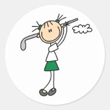 Autocollant de fille de golf